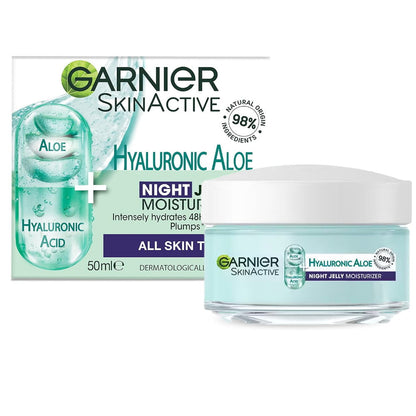 6x Garnier Skin Active Hyaluronic Aloe Hydrating Night Jelly Moisturiser 50ml