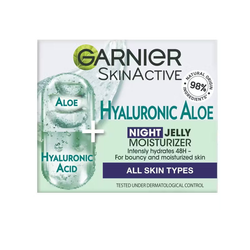 3x Garnier Skin Active Hyaluronic Aloe Hydrating Night Jelly Moisturiser 50ml