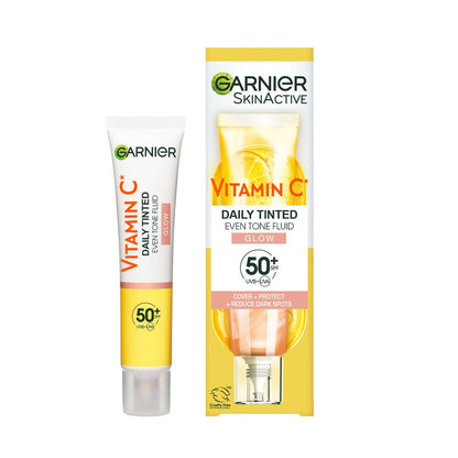 3x Garnier Vitamin C Glow Daily Tinted Even Tone Fluid SPF50+ 40ml