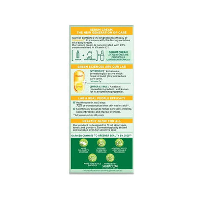 12x Garnier Skin Active Vitamin C 2 in 1 Brightening Serum Cream SPF15 50ml