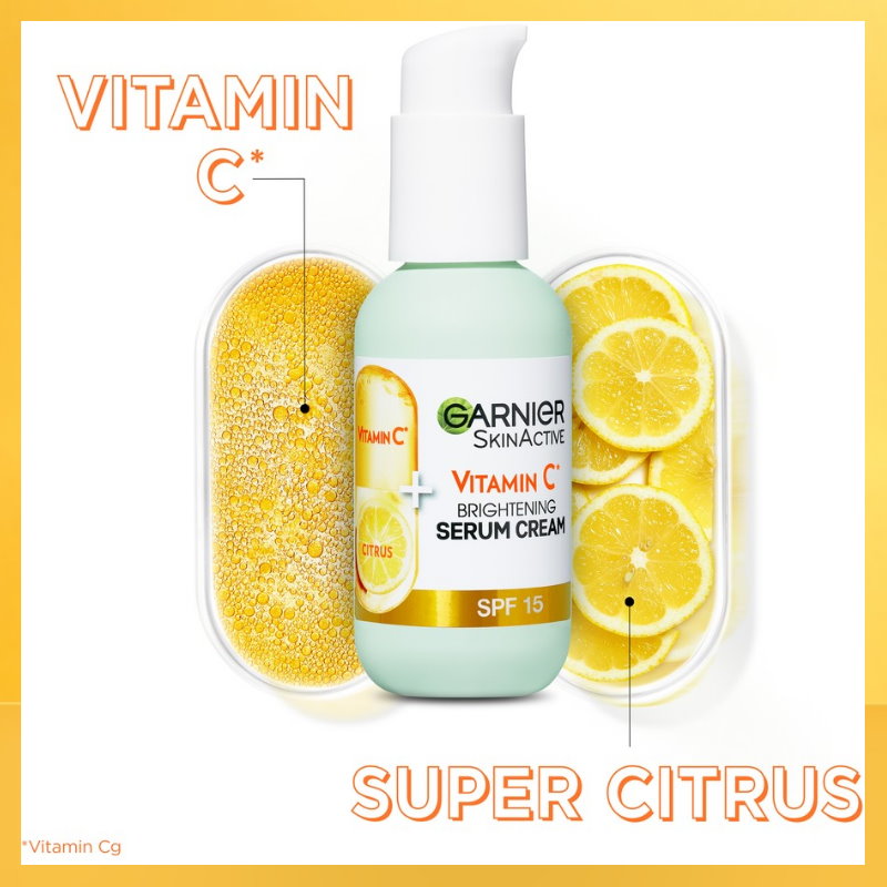 12x Garnier Skin Active Vitamin C 2 in 1 Brightening Serum Cream SPF15 50ml