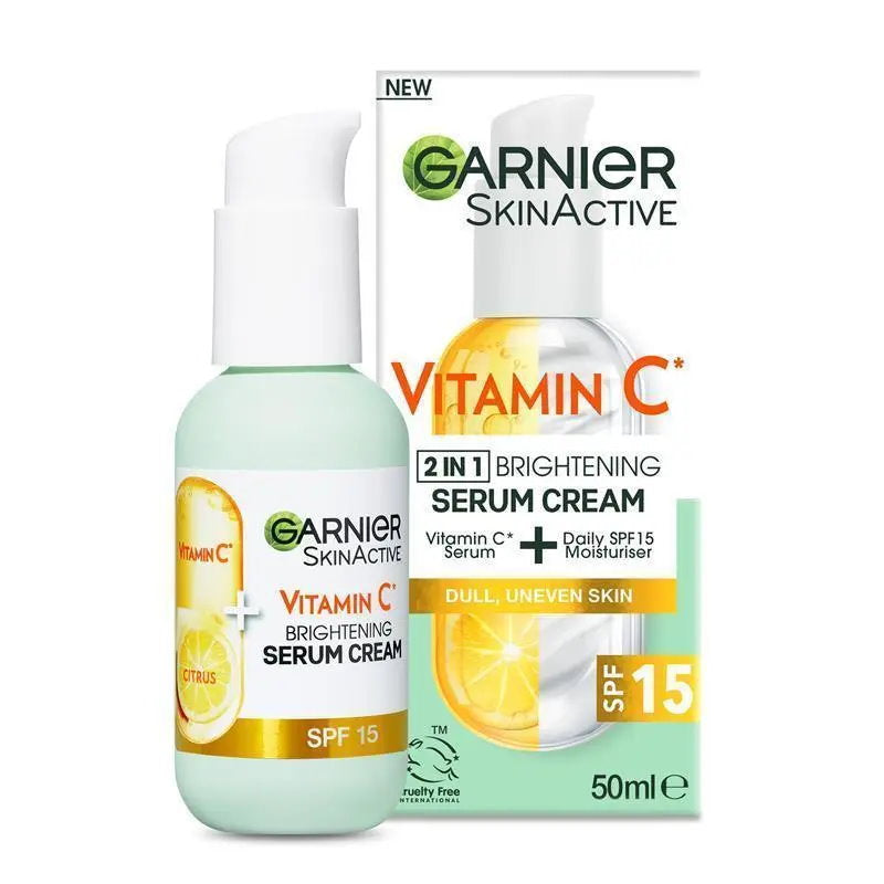 Garnier Skin Active Vitamin C 2 in 1 Brightening Serum Cream SPF15 50ml