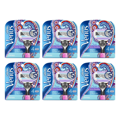 6x Gillette Venus Extra Smooth Blade Refills 4 Pack