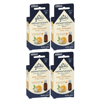 4x Glade Aromatherapy Essential Oil Refill Orange and Neroli 20ml