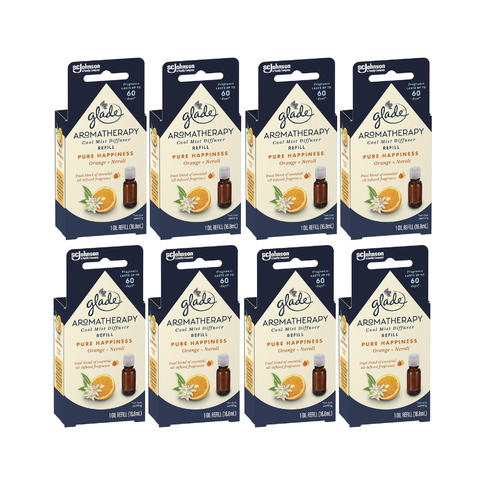 8x Glade Aromatherapy Essential Oil Refill Orange and Neroli 20ml