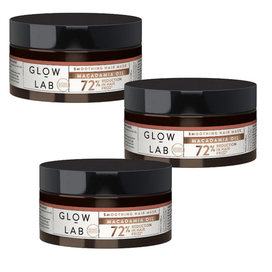 3x Glow Lab Smoothing Hair Mask Macadamia Oil 200mL