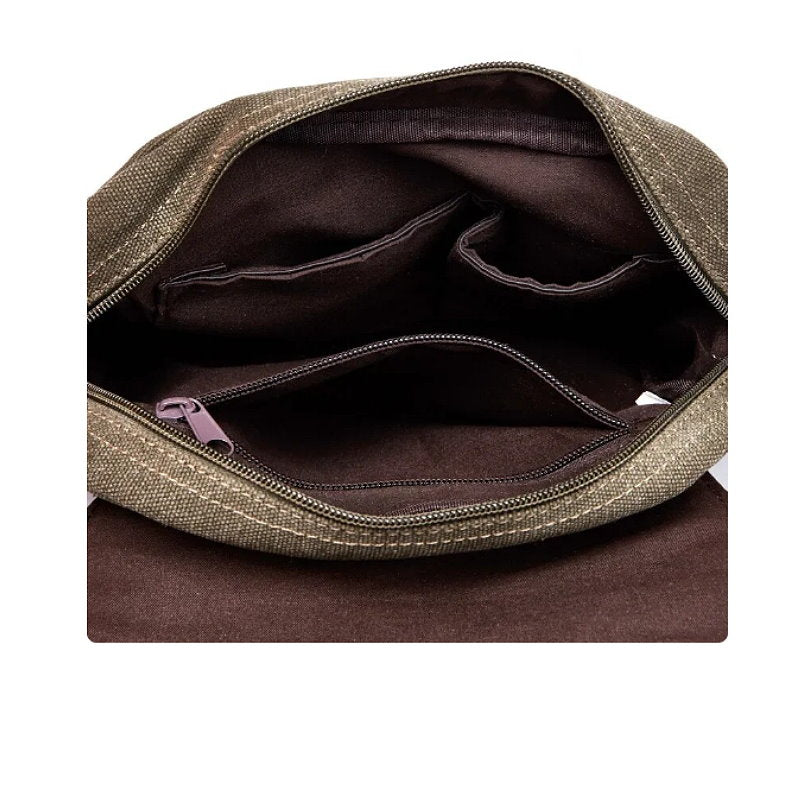 OSKA Men's Casual Canvas Shoulder Bag Coffee - Makeup Warehouse Australia 