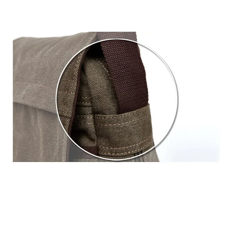 OSKA Men's Casual Canvas Shoulder Bag - Coffee