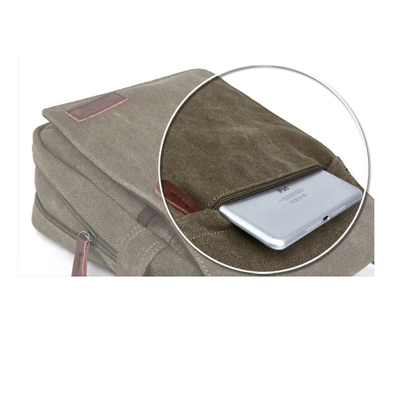 OSKA Men's Casual Canvas Shoulder Bag - Coffee