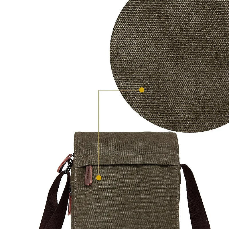 OSKA Men's Casual Canvas Shoulder Bag - Coffee