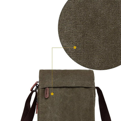 OSKA Men's Casual Canvas Shoulder Bag - Coffee
