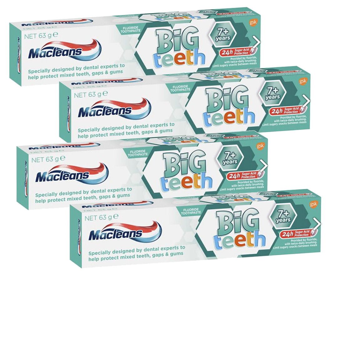 4pk Macleans Toothpaste Kids Big Teeth for Children 7+ Years Old Mint - Makeup Warehouse Australia 