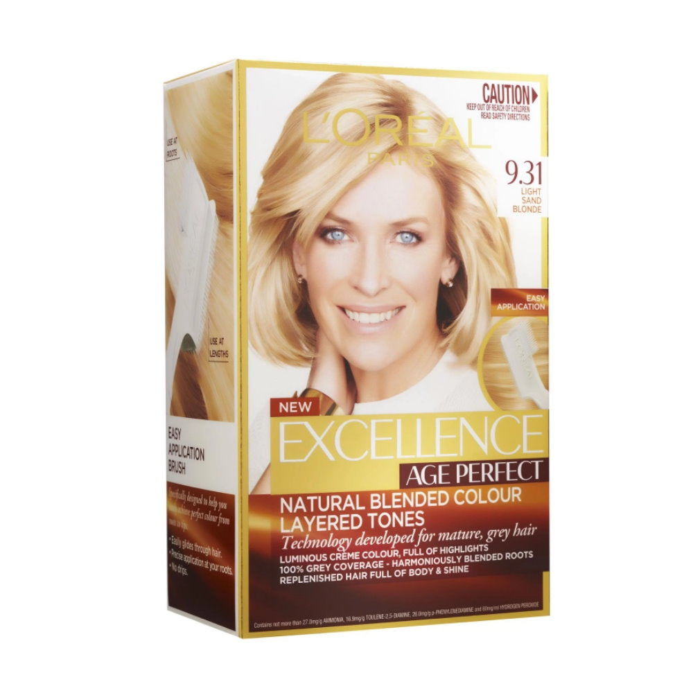 6x LOreal Excellence Age Perfect Permanent Hair Colour - 9.31 Light Sand Blonde