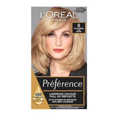 12x L'Oreal Paris Preference Permanent Hair Colour 8 California Light Blonde