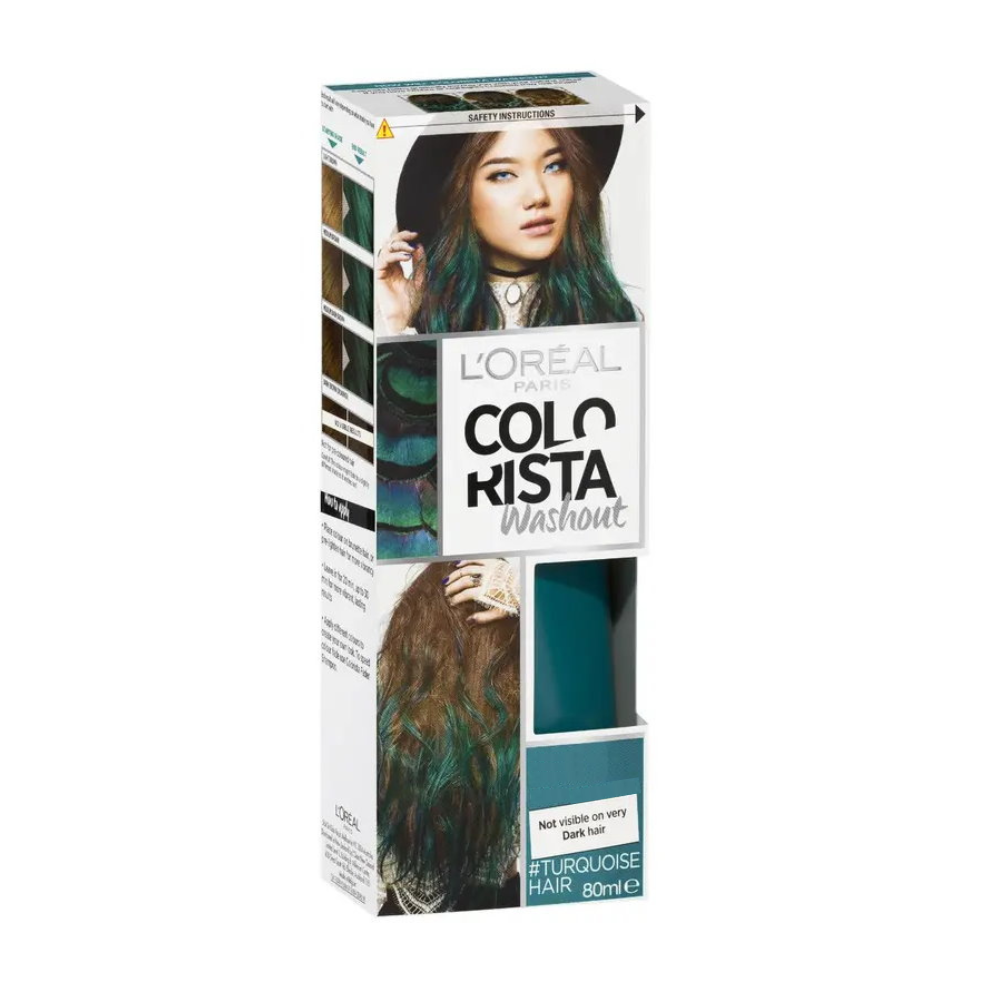 LOreal Paris Colorista Semi-Permanent Hair Colour Washout - Turquoise Green Pastel