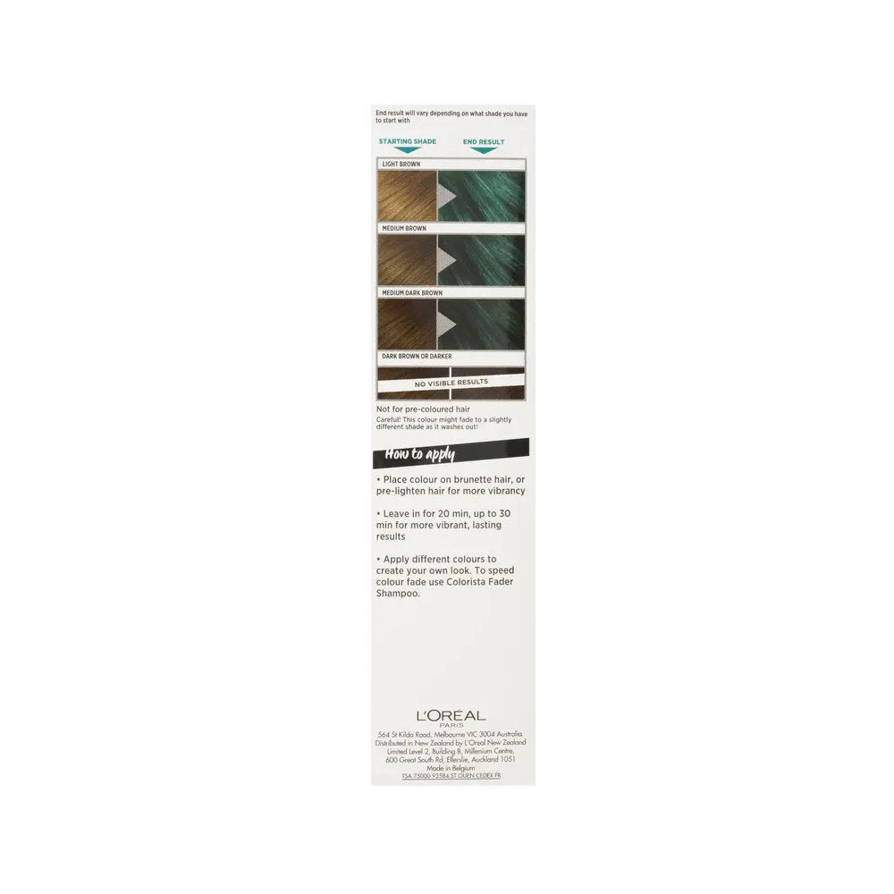 LOreal Paris Colorista Semi-Permanent Hair Colour Washout - Turquoise Green Pastel