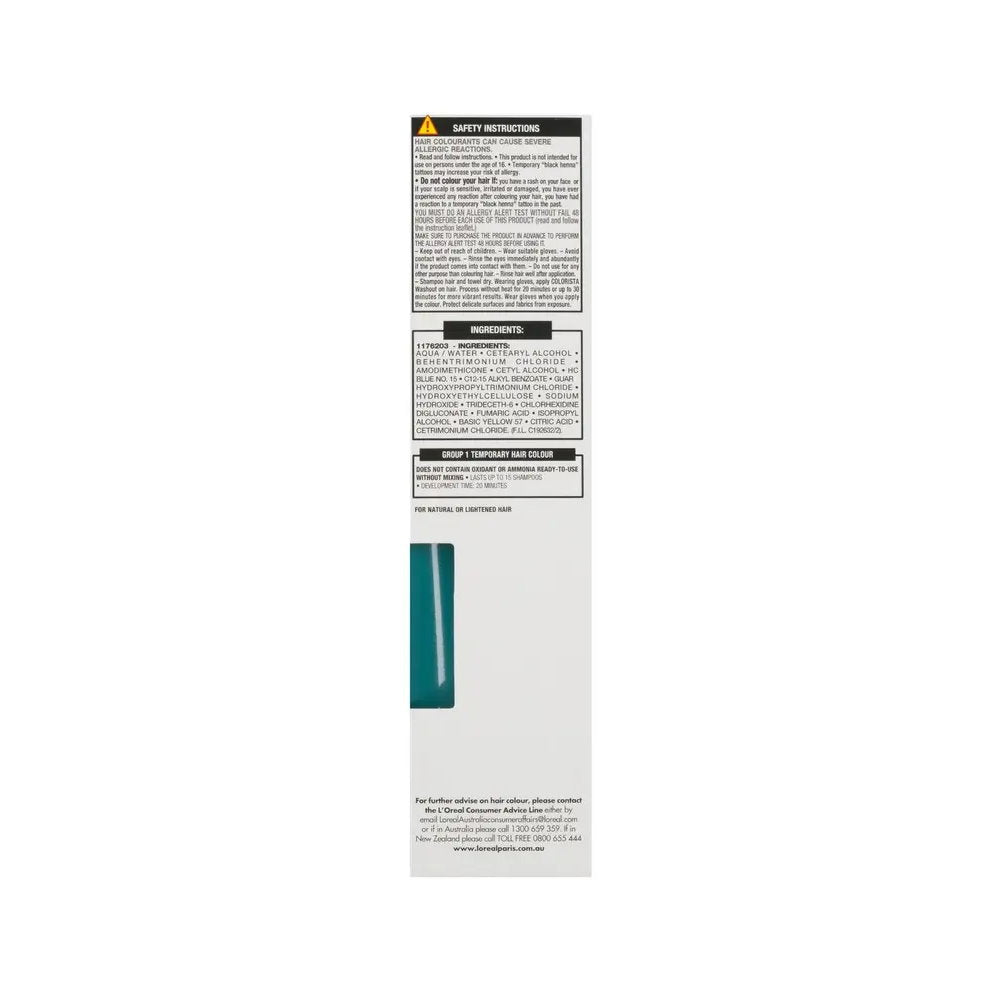 LOreal Paris Colorista Semi-Permanent Hair Colour Washout - Turquoise Green Pastel