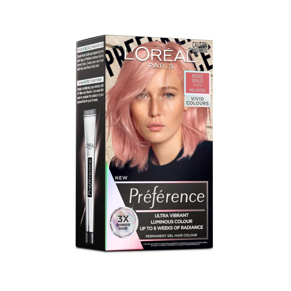 6 x LOreal Paris Preference Vivids Permanent Hair Colour 9.213 Rose Gold