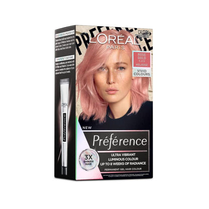 6 x LOreal Paris Preference Vivids Permanent Hair Colour 9.213 Rose Gold