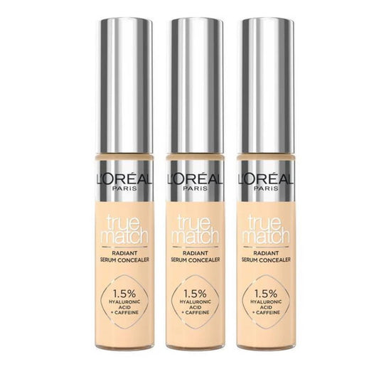 3x L'Oreal Paris True Match Radiant Serum Concealer 11ml 4D Light Medium