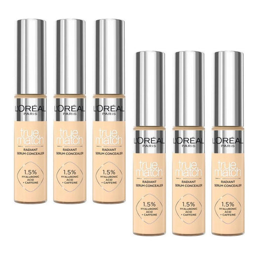 6x L'Oreal Paris True Match Radiant Serum Concealer 11ml 4D Light Medium