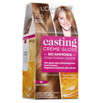 3x L'Oreal Paris Casting Creme Gloss Semi-Permanent Hair Colour 700 Dark Blonde