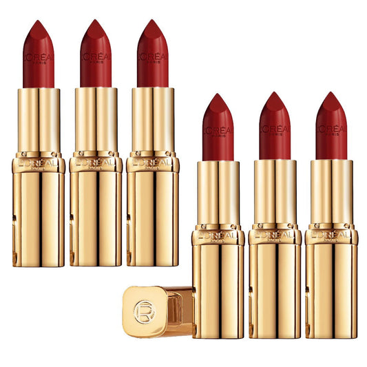 6x L'Oreal  Paris Color Riche Satin Lipstick 124 S'il Vous Plait