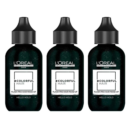 Buy 3 x L'Oreal Colorful Hair Flash Pro Hair Make Up 60mL Hello Holo - Makeup Warehouse 