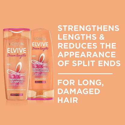 2pk L'Oreal Paris Elvive Dream Lengths Detangling Shampoo and Conditioner Set 300mL