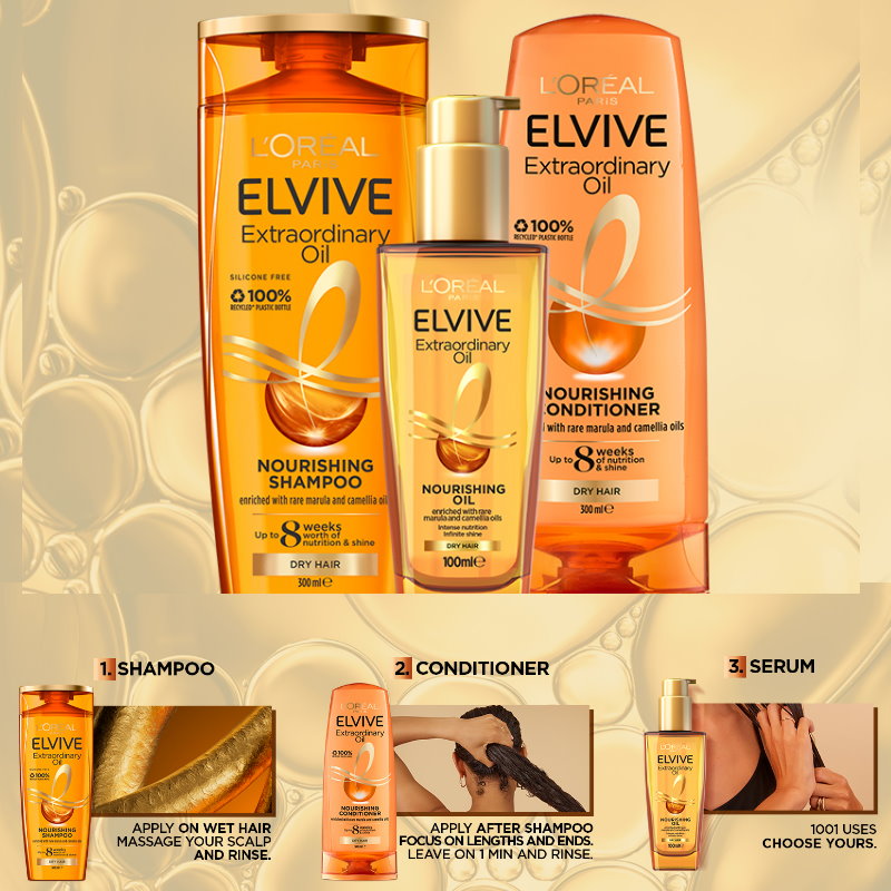 12x L'Oreal Paris Elvive Extraordinary Treatment Oil Jojoba Extra Rich 100ml