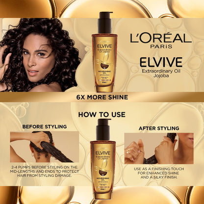 12x L'Oreal Paris Elvive Extraordinary Treatment Oil Jojoba Extra Rich 100ml