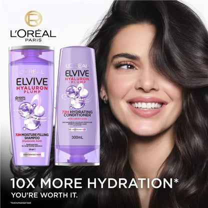 3x L'Oreal Paris Hyaluron Plump Shampoo Dehydrated Hair 300ml