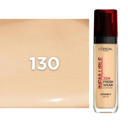 3x L'Oreal Paris Infallible Liquid Foundation 30ml 130 Cool Rose