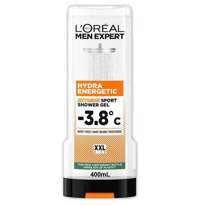 6x L'Oreal Men Expert Hydra Energetic Extreme Sport Shower Gel 400ml
