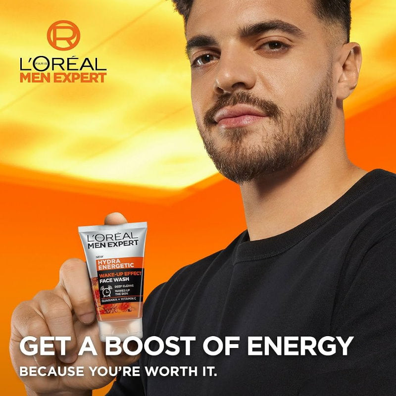 12x L'Oreal Men Expert Hydra Energetic Wake-Up Effect Face Wash 100ml