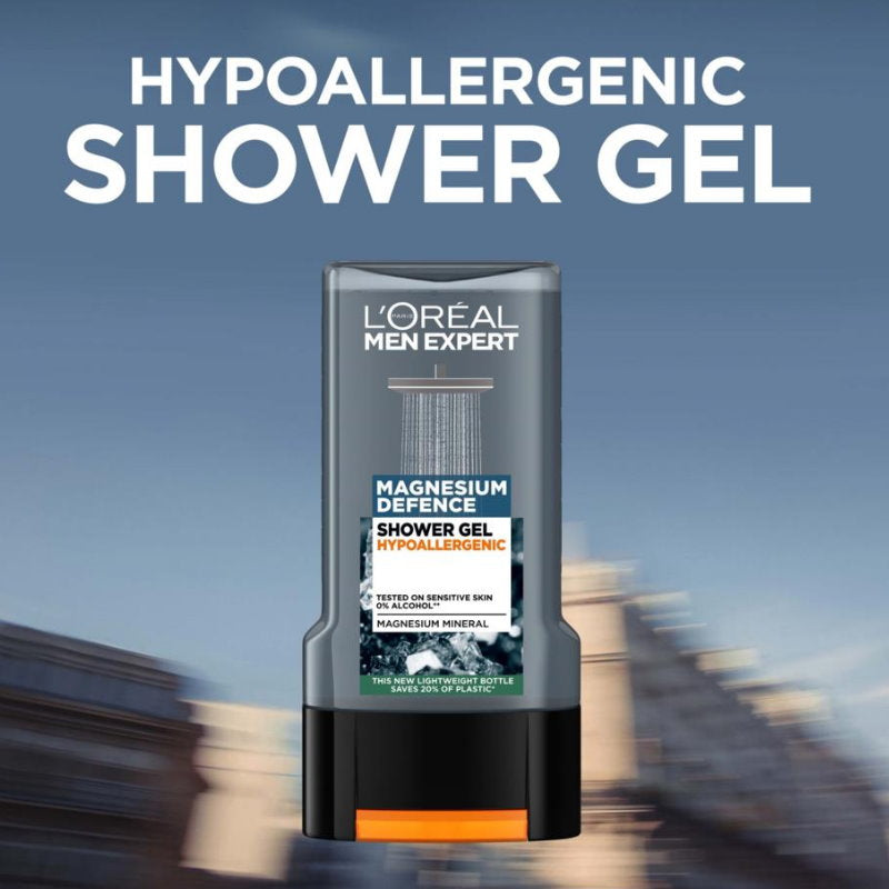 3x L’Oreal Men Expert Magnesium Defence Hypoallergenic Shower Gel 300ml