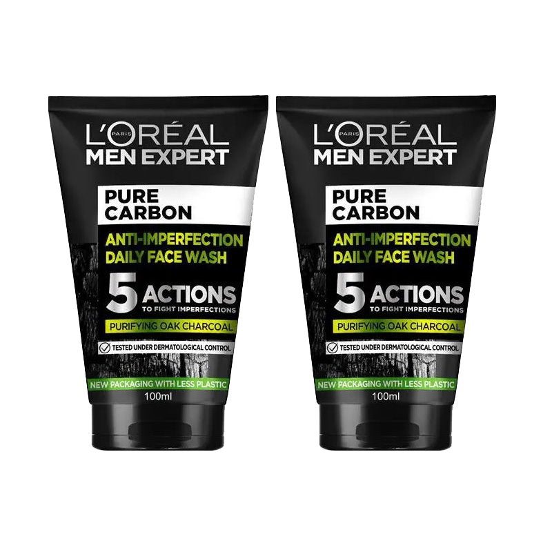 2x L'Oreal Paris Men Expert Pure Charcoal Face Wash 100ml