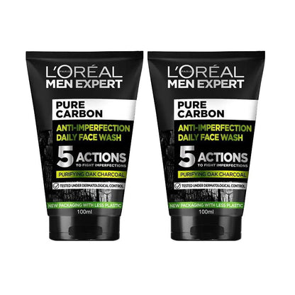 2x L'Oreal Paris Men Expert Pure Charcoal Face Wash 100ml