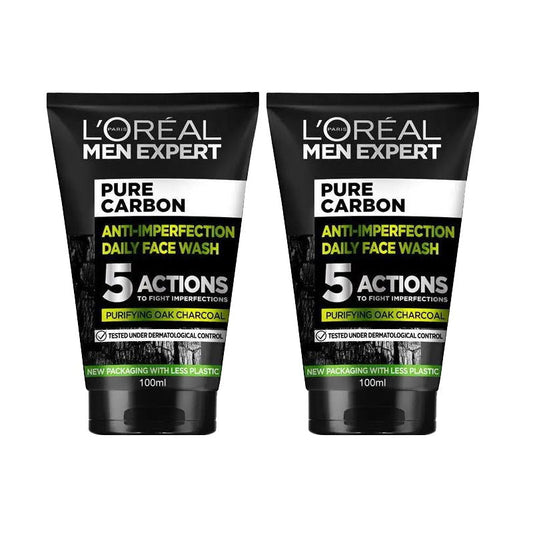 2x L'Oreal Paris Men Expert Pure Charcoal Face Wash 100ml