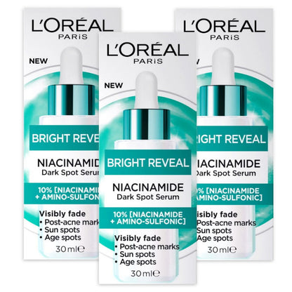 3x L'Oreal Paris Revitalift Bright Reveal Serum 30ml