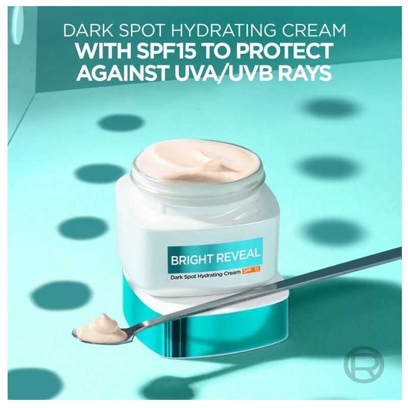 6x L'Oreal Paris Bright Reveal Dark Spot Hydrating Cream Moisturiser SPF15 50ml