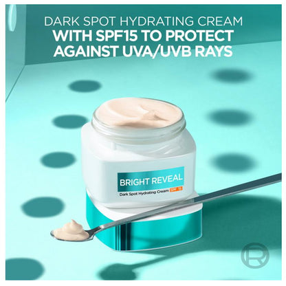 3x L'Oreal Paris Bright Reveal Dark Spot Hydrating Cream Moisturiser SPF15 50ml