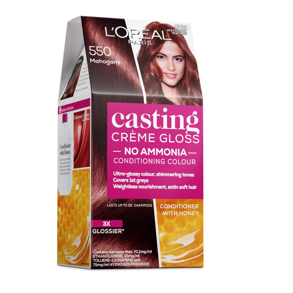 12x L'Oreal Paris Casting Creme Gloss Semi-Permanent Hair Colour 550 Mahogany