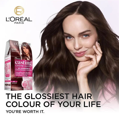 3x L'Oreal Paris Casting Creme Gloss Semi-Permanent Hair Colour 550 Mahogany