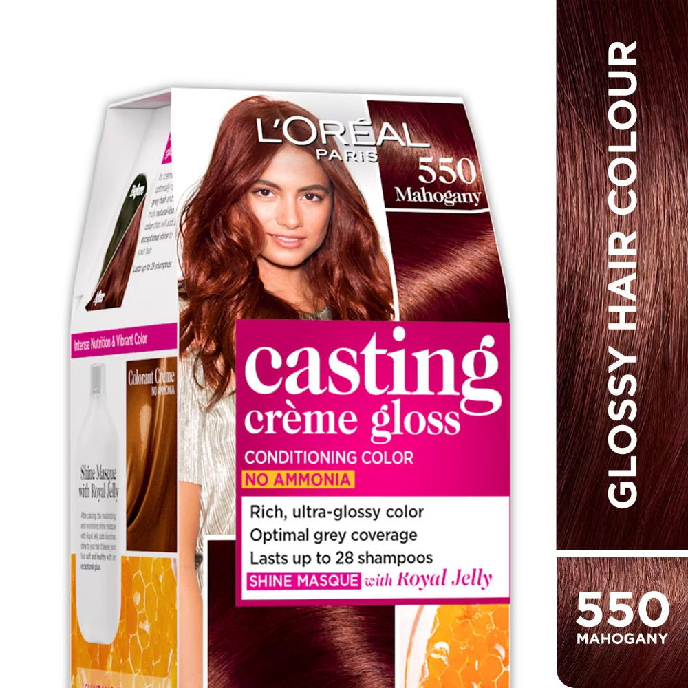 12x L'Oreal Paris Casting Creme Gloss Semi-Permanent Hair Colour 550 Mahogany