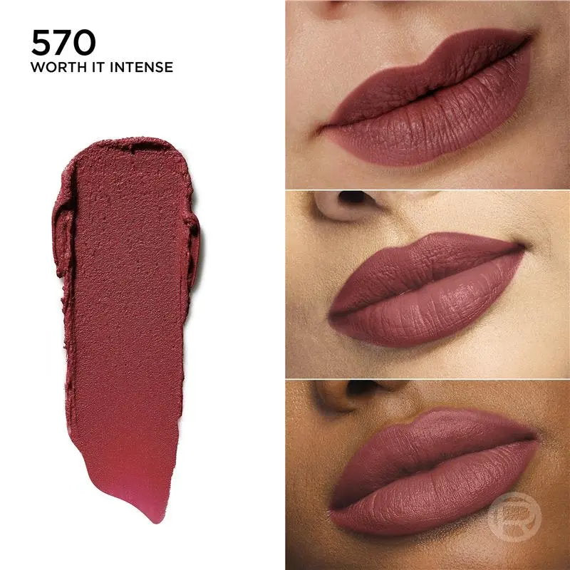 3x L'Oreal Paris Color Riche Blurred Matte in Balm Lipstick 570 Worth It Intense