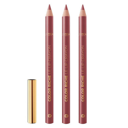 3pk L'Oreal Paris Color Riche Le Lip Crayon Lip Liner 635 Worth It Medium