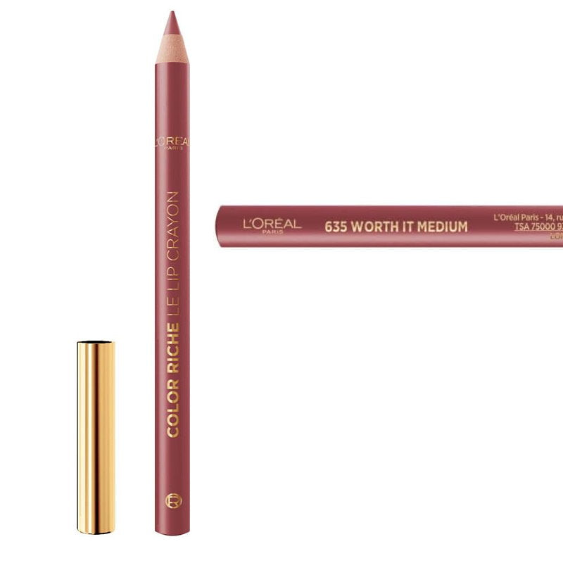 3pk L'Oreal Paris Color Riche Le Lip Crayon Lip Liner 635 Worth It Medium