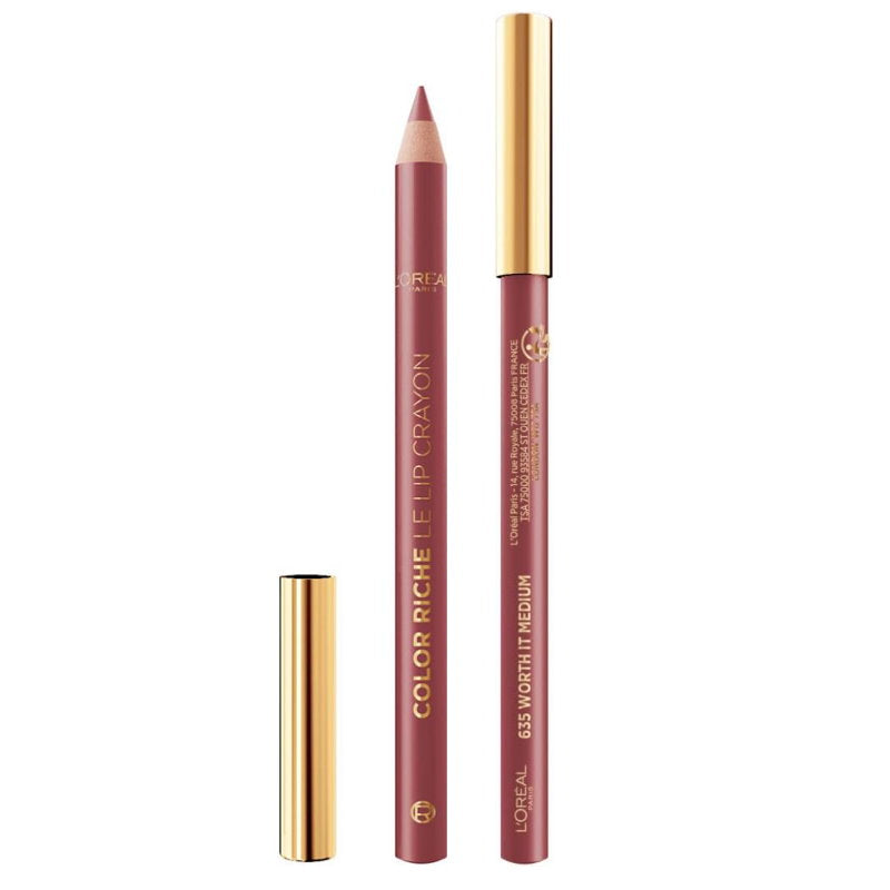 3pk L'Oreal Paris Color Riche Le Lip Crayon Lip Liner 635 Worth It Medium