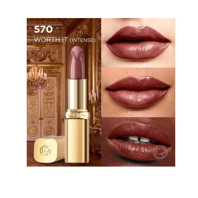 3x L'Oreal Paris Color Riche Satin Nude Intense Lipstick 570 Worth It Intense